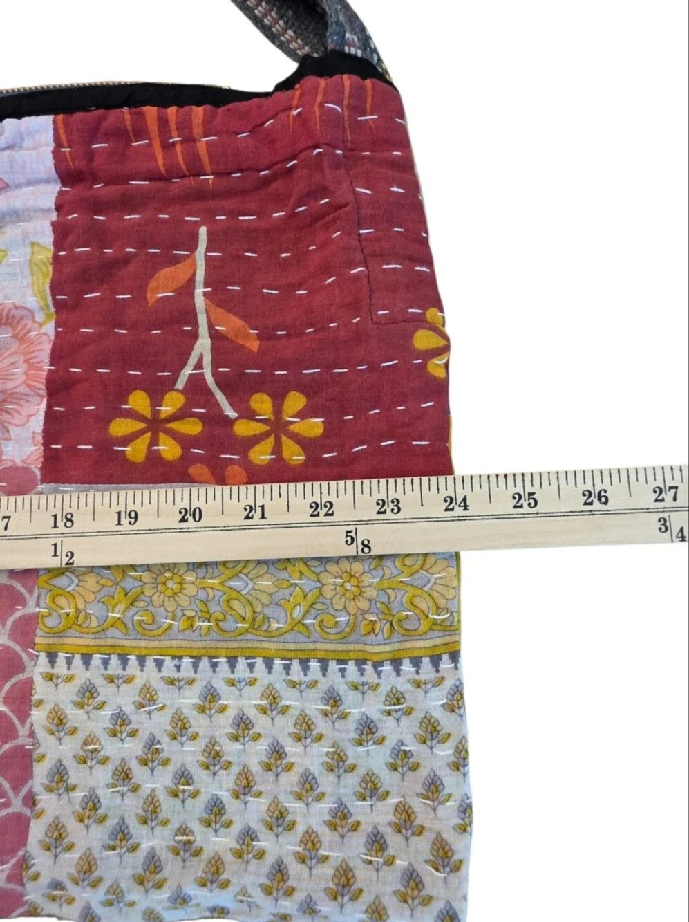 Sevya Handmade Patchwork Kantha Crossbody Bag Boho Artisan Fair Trade